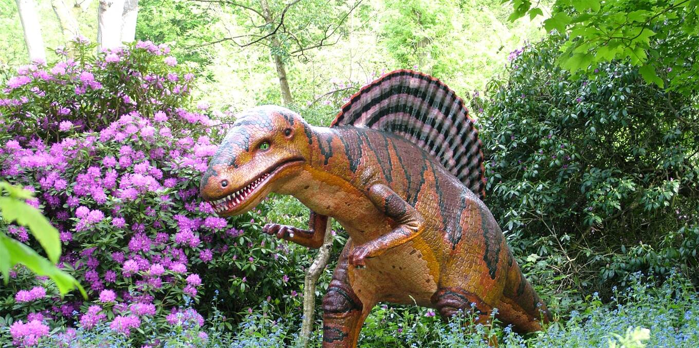 One of 72 life-size dinosaurs in the Wilderness Gardens