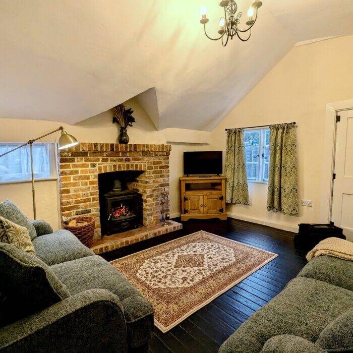 6. Living room fire lit